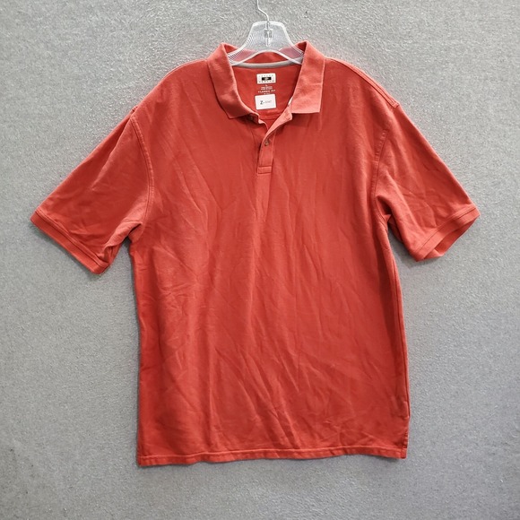 Joseph Abboud Men Polo Shirt Large Orange Classic Fit Short Sleeve Collar Casual - Picture 1 of 8